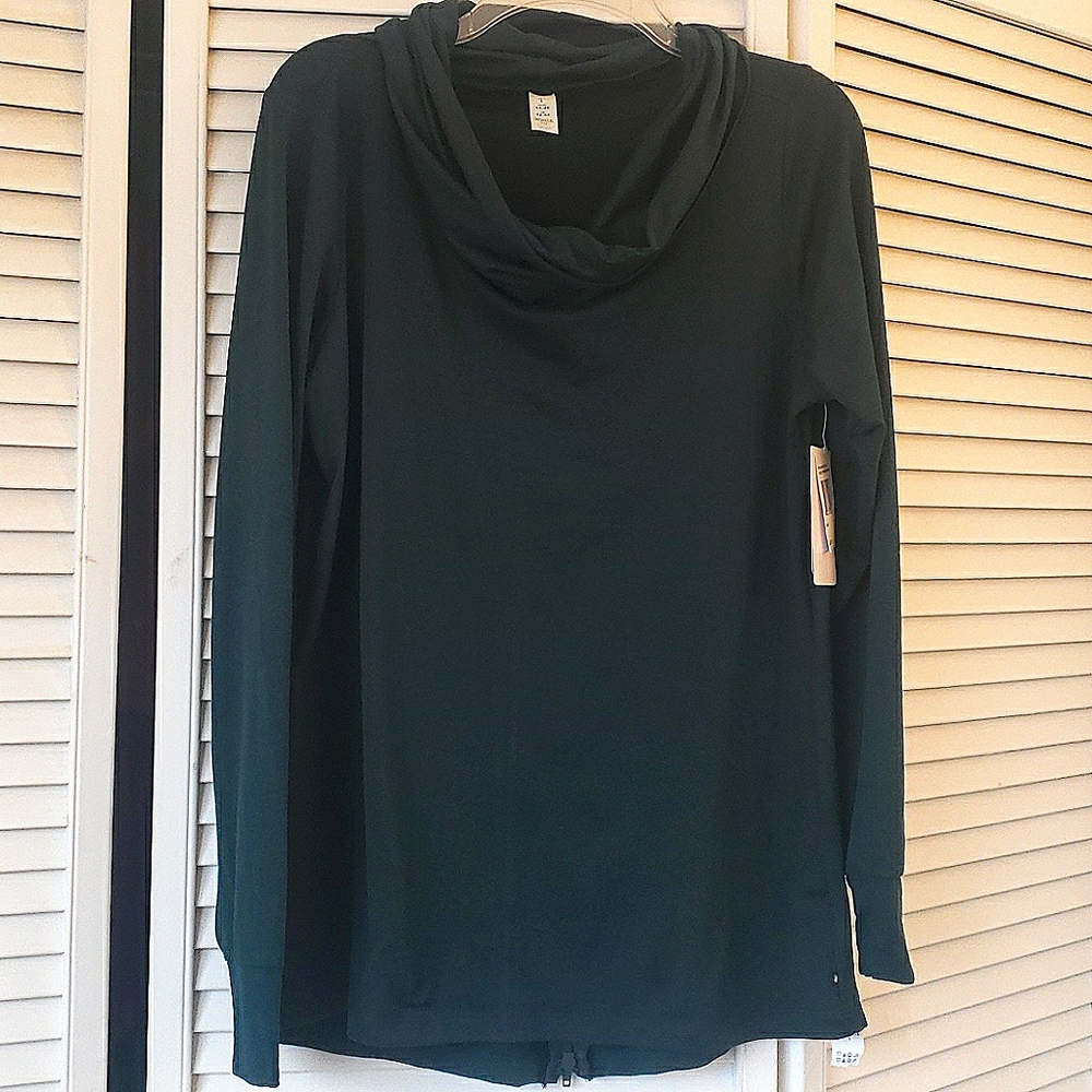 NWT Green Soft Cowl Neck Athleisure Pullover